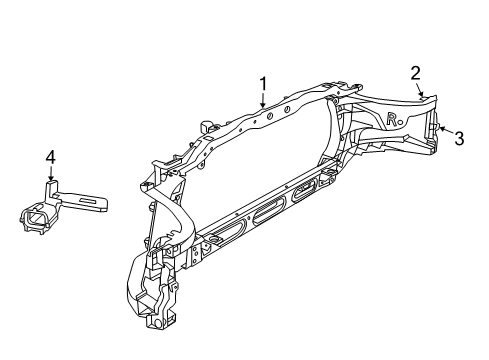 2010 Dodge Ram 3500 Radiator Support, Front Diagram for 68066740AD