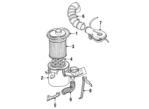 1984 Chrysler E Class Air Filter Diagram for MD603340
