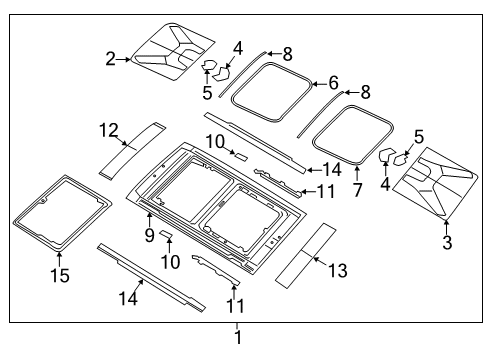 2017 Jeep Renegade Sunroof Assembly Diagram for 6QX06LXHAA