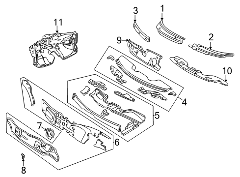2002 Dodge Intrepid Cowl Grille, Driver Side Diagram for 4805015AD