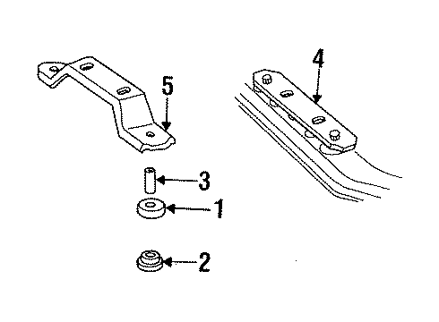 1991 Dodge Dakota Mount Bracket, Rear Diagram for 4412166