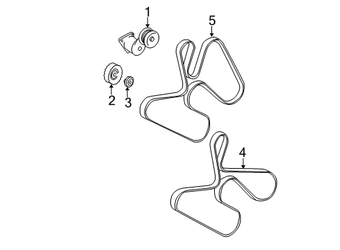 2005 Dodge Ram 1500 Serpentine Tensioner Diagram for 5086500AA