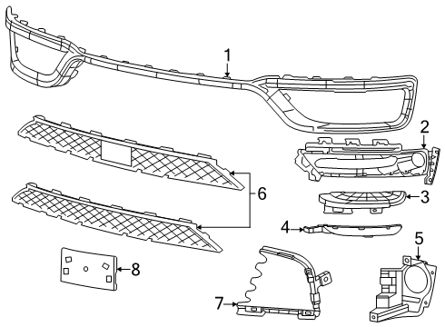 2022 Chrysler 300 Bumper & Components - Front Diagram 4 - Thumbnail