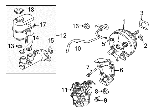 2009 Dodge Durango Master Cylinder Seal, Front Diagram for 5191826AA