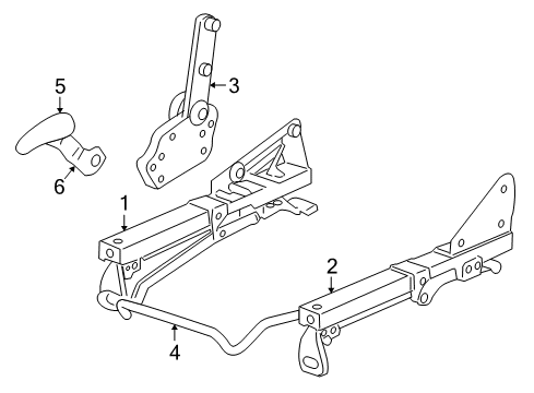 2006 Dodge Viper Seat Track, Passenger Side Diagram for 5136014AA