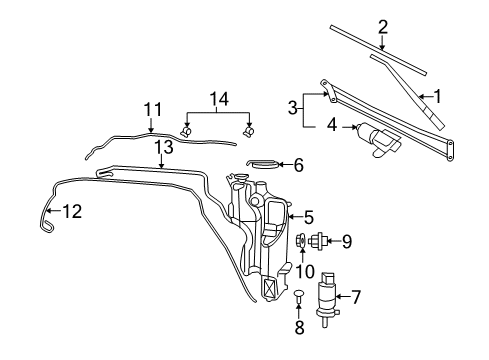 2011 Ram 1500 Wiper Arm, Front Driver Side Diagram for 55277449AD