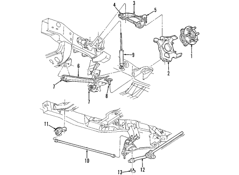 1999 Dodge Dakota Stabilizer Bar, Front Diagram for 53015935AA