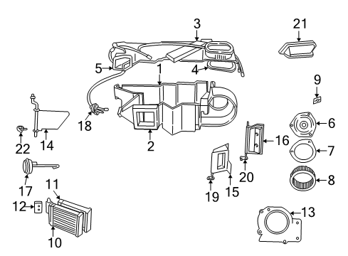 1998 Dodge Durango Blower Motor, Front Diagram for 5015865AA