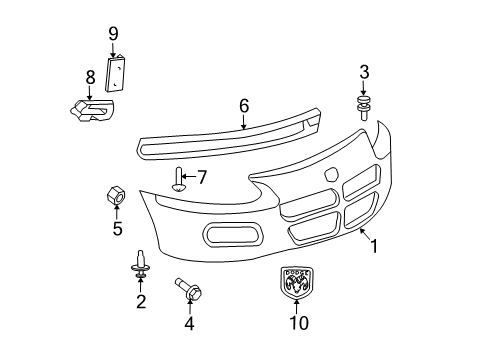 2003 Dodge Stratus Bumper Cover, Front Diagram for 4805251AB