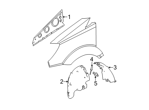 2009 Dodge Sprinter 3500 Inner Wheelhouse, Front Passenger Side Diagram for 68014740AA