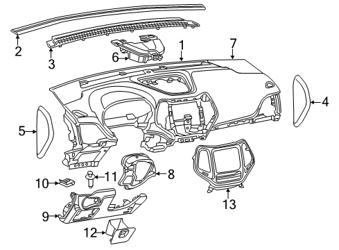 2015 Jeep Cherokee Upper Box, Blue/Brown Diagram for 6RP82LC5AA