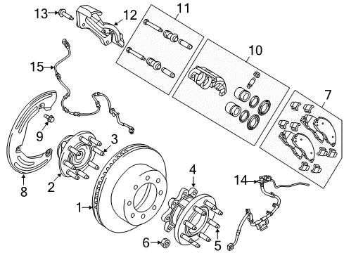 2014 Ram 3500 Hub & Bearing Diagram for 68185437AE