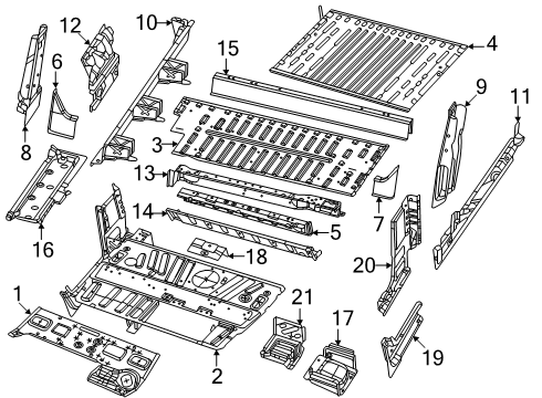 2024 Ram ProMaster EV Floor & Rails Diagram