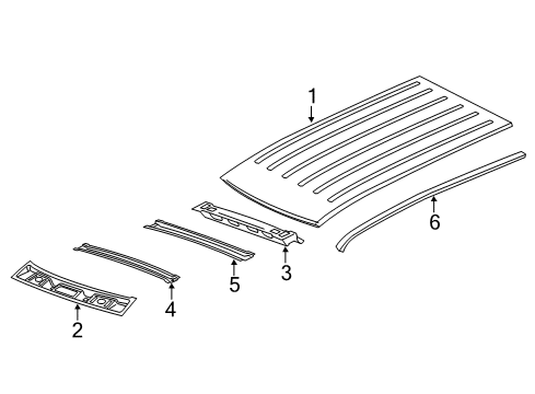 2011 Jeep Grand Cherokee Roof Panel Diagram for 68036322AB