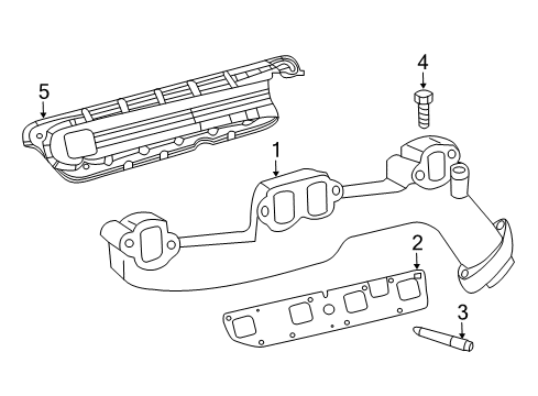 2022 Dodge Challenger Exhaust Manifold, Driver Side Diagram for 53013849AF