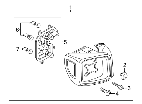 2017 Jeep Renegade Headlamp Bulb, Front Diagram for L0000D5S