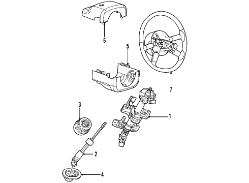 2001 Chrysler PT Cruiser Steering Wheel, Taupe Diagram for RL691L8AF