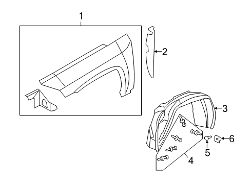 2011 Jeep Compass Fender, Front Driver Side Diagram for 68079671AB