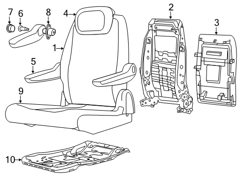 2012 Ram C/V Armrest, Beige, Rear Center Passenger Side Diagram for 1VQ42HL5AA