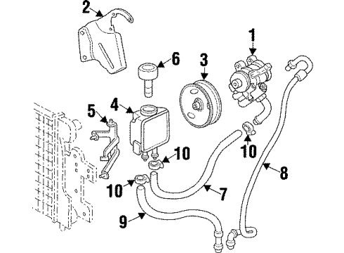 1998 Jeep Cherokee Power Steering Pump Diagram for 52088018