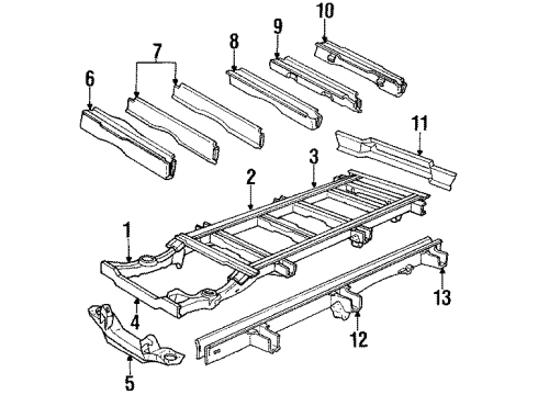 1985 Dodge B150 Rear Body Panel, Inner Diagram for 55347294