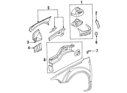 1995 Dodge Stratus Splash Shield Diagram for 4696924