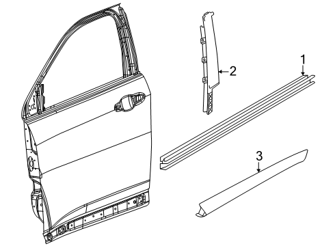 2024 Dodge Hornet Exterior Trim - Front Door Diagram
