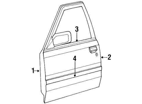 1987 Dodge Dakota Belt Weatherstrip, Outer Diagram for 4260134