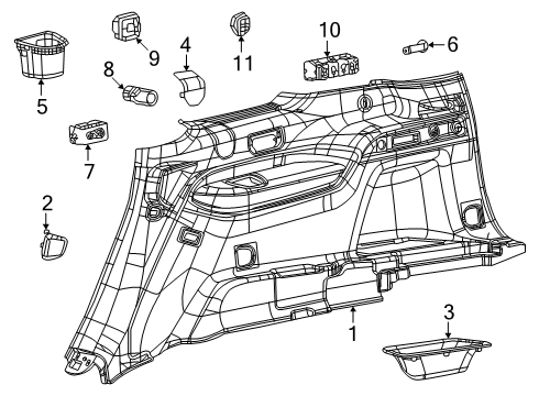 2021 Jeep Grand Cherokee L Interior Trim - Quarter Panels Diagram 2 - Thumbnail