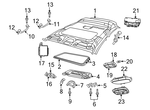 2008 Jeep Compass Sunvisor, Driver Side Diagram for 6CX13DW1AA