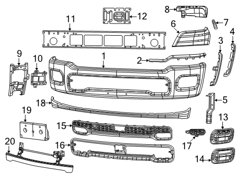 2025 Ram 1500 Door Trim Panel Screw, Front Diagram for 6505628AA