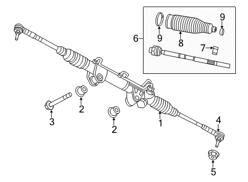 2013 Ram 3500 Inner Tie Rod Diagram for 68040228AA
