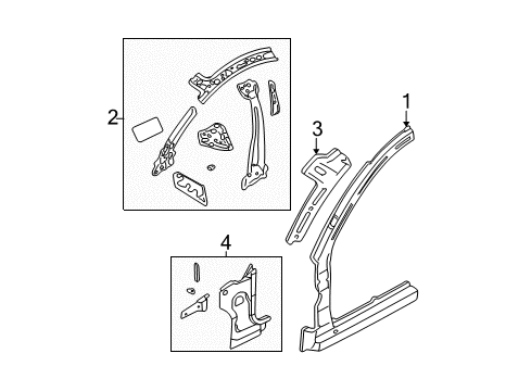 2001 Dodge Neon Windshield Frame, Inner Passenger Side Diagram for 4783962