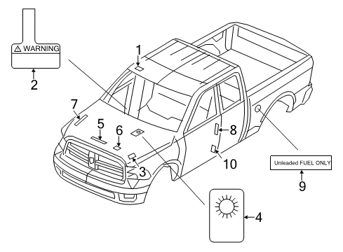 2020 Ram 1500 Classic Emission Label Diagram for 68470443AA