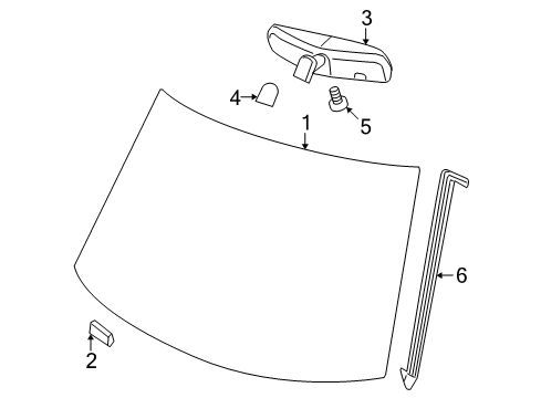 2016 Dodge Journey Windshield, Front Diagram for 68237990AA