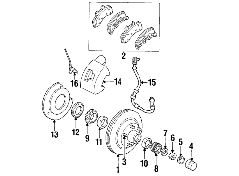 1996 Dodge Ram 2500 Hub & Rotor Diagram for 52008218