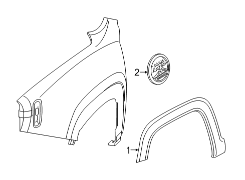 2019 Jeep Renegade Wheel Opening Molding, Front Driver Side Diagram for 6TB75LXHAA
