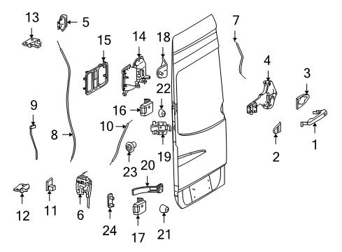 2008 Dodge Sprinter 2500 Lower Latch, Rear Passenger Side Diagram for 68017888AA