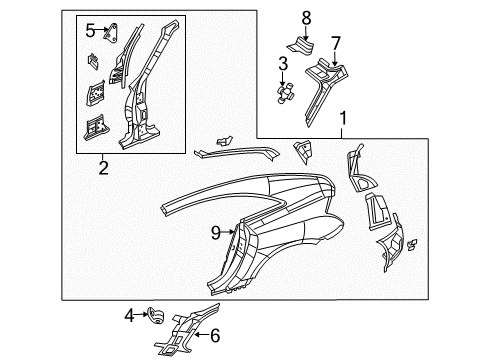 2005 Chrysler Crossfire Reinforcement Bracket Diagram for 5101668AA