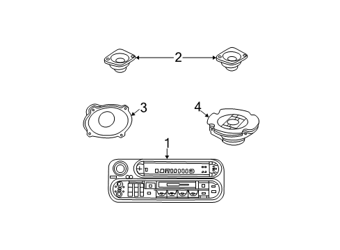 2003 Chrysler Sebring Quarter Panel Speaker, Rear Diagram for 5026092AA