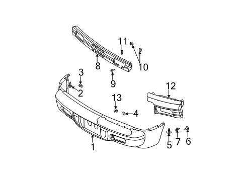 2005 Chrysler PT Cruiser Absorber, Rear Diagram for 5288900AD