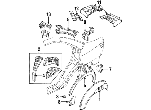 1999 Dodge Neon Package Tray Support, Rear Diagram for 5255518