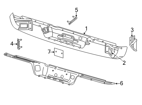 2002 Dodge Ram 1500 Bumper Assembly Mount Bracket, Rear Inner Driver Side Diagram for 55077109AC