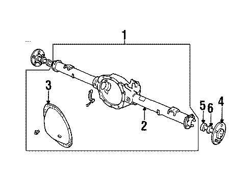 1999 Jeep Cherokee Axle Assembly, Rear Diagram for 4882527AB