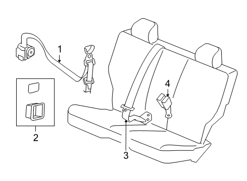 2011 Jeep Liberty Inner Buckle, Dark Gray, Front Passenger Side Diagram for 5KJ641DVAB