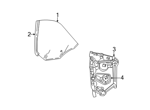2006 Chrysler Sebring Regulator, Rear Passenger Side Diagram for 5066040AB