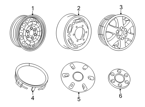 2007 Dodge Sprinter 2500 Wheel, Steel, Black Diagram for 1VB07DX9AA