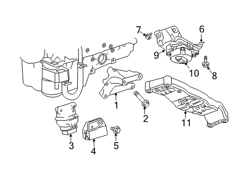 2007 Dodge Charger Engine & Trans Mounting Diagram 2 - Thumbnail