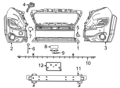 2021 Ram ProMaster 2500 Bumper & Components - Front Diagram