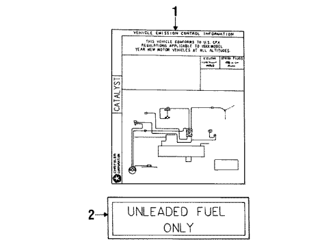 1998 Chrysler Sebring Emission Label Diagram for 4891104AB
